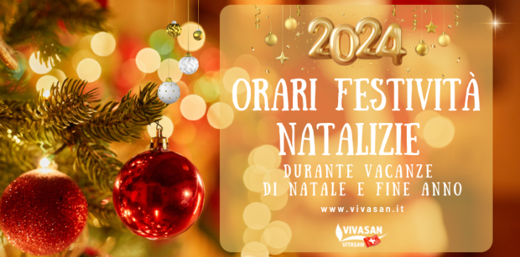 Orari di apertura durante le festività natalizie 2024/2025